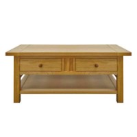 Morris Furniture Artisan Solid Oak Rectangular 2 Drawer Coffee Table