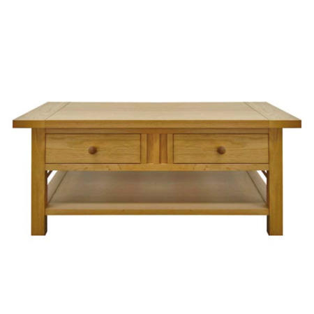 Morris Furniture Artisan Solid Oak Rectangular 2 Drawer Coffee Table