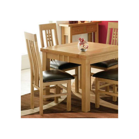 Morris Furniture Artisan Solid Oak Slat Back Leather Dining Chair