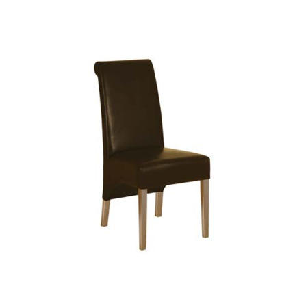Morris Furniture Artisan Solid Oak Padded Back Leather Dining Chair