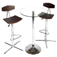 Teknik Office Chroma Round Bar Set with Glass Top