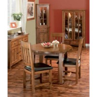Morris Furniture Sovereign Round Dining Room Furniture Set with Slat Back Chairs - 