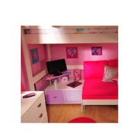 Stompa Combo Kids White 2 Door TV Unit in Lilac