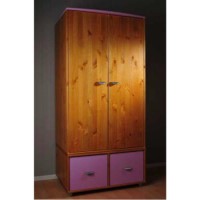 Stompa Combo Kids Natural 2 Door 2 Cube Wardrobe in Lilac