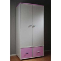 Stompa Combo Kids White 2 Door 2 Cube Wardrobe in Lilac