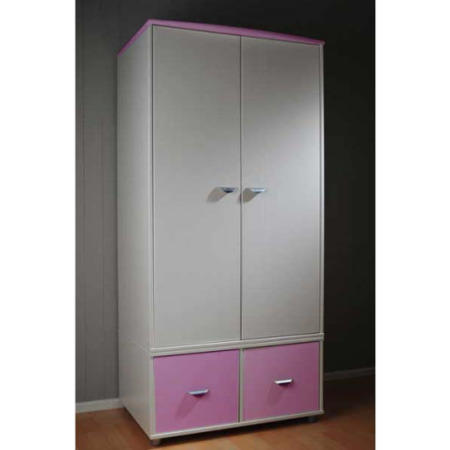 Stompa Combo Kids White 2 Door 2 Cube Wardrobe in Lilac
