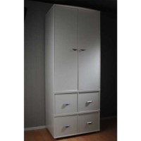 Stompa Combo Kids White 2 Door 4 Cube Wardrobe