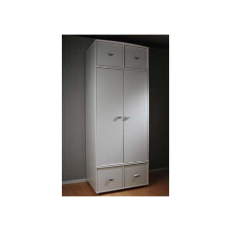Stompa Combo Kids White 2 Door 4 Cube Wardrobe