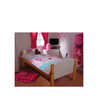Stompa Solo Kids Natural Single Bed Frame in White