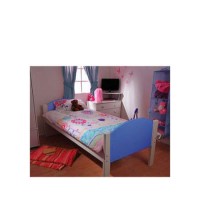 Stompa Solo Kids White Single Bed Frame in Blue