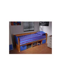Stompa solo Kids Natural Storage Single Bed Frame in Blue
