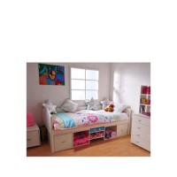 Stompa Solo Kids White Storage Single Bed Frame