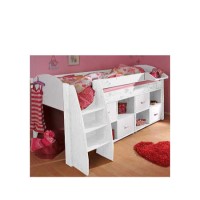 Stompa Rondo Kids White Midsleeper Bed with Double Storage