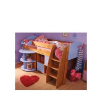 Stompa Rondo Kids Natural Midsleeper Bed in Blue with Desk and Storage