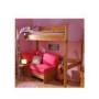 Stompa Combo Kids Natural Highsleeper Bed in Lilac with Lilac Denim Sofa Bed