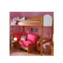 Stompa Combo Kids Natural Highsleeper Bed in White with Blue Denim Sofa Bed