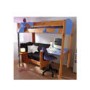 Stompa Casa Kids Natural Highsleeper Bed in Blue with Pink Sofa Bed and Desk
