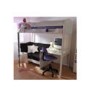 Stompa Combo Kids White Highsleeper Bed with Blue Denim Sofa Bed and Desk