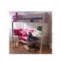 Stompa Combo Kids White Highsleeper Bed in Lilac with Blue Denim Sofa Bed and Desk