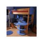 Stompa Casa Kids Natural Highsleeper Bed in Blue with Pink Sofa Bed Desk and Shelving 