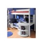 Stompa Casa Kids White Highsleeper Bed in Blue with Pink Sofa Bed Desk and Shelving 