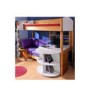 Stompa Casa Kids Natural Highsleeper Bed in White with Pink Sofa Bed Desk Shelving and Storage 