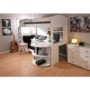 Stompa Combo Kids White Highsleeper Bed with Lilac Sofa Bed Desk Shelving and Storage 