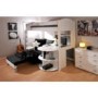 Stompa Casa Kids White Highsleeper Bed with Black Sofa Bed Desk Shelving and Storage 