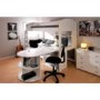 Stompa Casa Kids White Highsleeper Bed with Black Sofa Bed Desk Shelving and Storage 