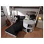 Stompa Casa Kids White Highsleeper Bed with Black Sofa Bed Desk Shelving and Storage 
