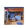 Stompa Combo Kids Natural Highsleeper Bed in Blue with Pink Sofa Bed Shelving and Storage 