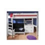 Stompa Casa Kids White Highsleeper Bed with Pink Sofa Bed Shelving and Storage