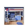 Stompa Combo Kids White Highsleeper Bed in Blue with Pink Sofa Bed Shelving and Storage