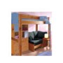 Stompa Combo Kids Natural Highsleeper Bed in Blue with Blue Denim Sofa Bed Chest and Storage 