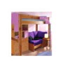 Stompa Casa Kids Natural Highsleeper Bed in Lilac with Black Sofa Bed Chest and Storage 