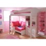 Stompa Casa Kids White Highsleeper Bed with Pink Sofa Bed Chest and Storage