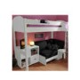 Stompa Casa Kids White Highsleeper Bed with Blue Denim Sofa Bed and Storage