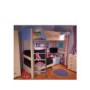 Stompa Combo Kids White Highsleeper Bed in Blue with Pink Sofa Bed and TV Unit