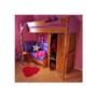 Stompa Casa Kids Natural Highsleeper Bed in Lilac with Pink Sofa Bed and Wardrobe 