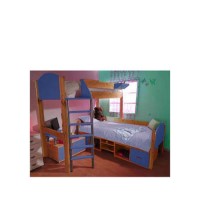 Stompa Casa Kids Natural Storage Bunk Bed in Blue