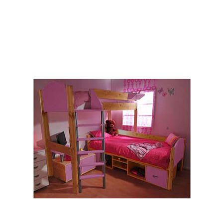 Stompa Casa Kids Natural Storage Bunk Bed in Lilac