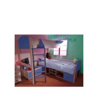 Stompa Casa Kids White Storage Bunk Bed in Blue