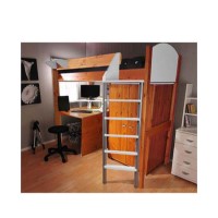 Stompa Casa Kids Natural Highsleeper Bed in White with Desk and Wardrobe