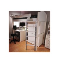 Stompa Casa Kids White Highsleeper Bed with Desk and Wardrobe