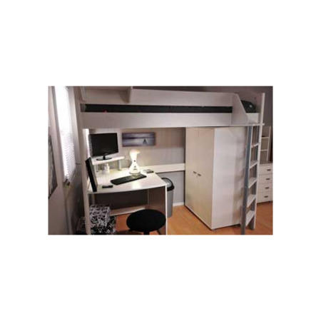 Stompa Casa Kids White Highsleeper Bed with Desk and Wardrobe