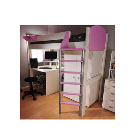 Stompa Casa Kids White Highsleeper Bed in Lilac with Desk and Wardrobe