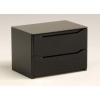 Amy Black 2 Drawer Bedside Chest