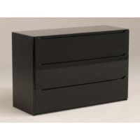 Amy Black 3 Drawer Wide Chest