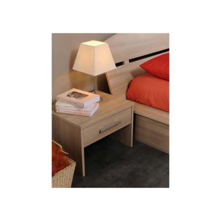 Thadie 1 Drawer Bedside Table in Bruges Oak