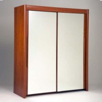 Parisot Brando Wide Sliding 2 Door Mirrored Wardrobe in Wild Cherry